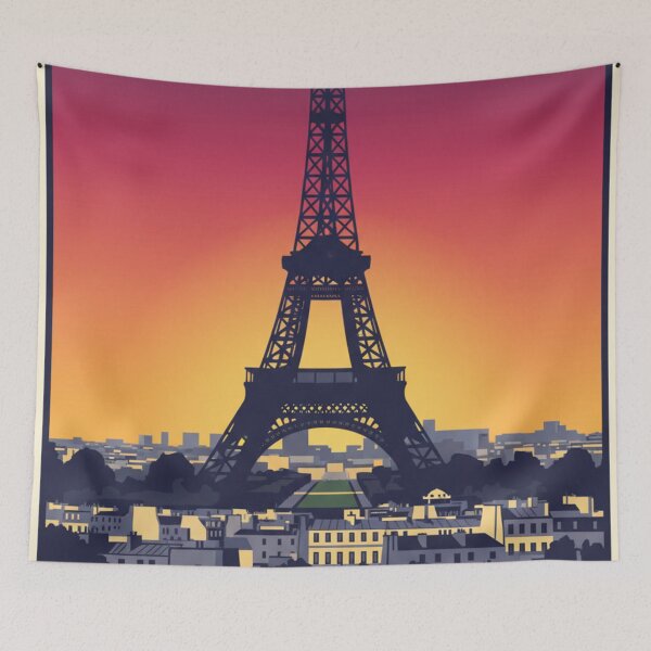 Item preview, Eiffel Tower Retro Sunset | Aesthetic Paris Poster designed and sold by HeyHas.