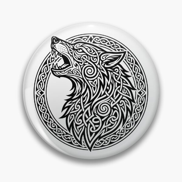 Item preview, Howling Celtic Wolf Head Fenrir Knotwork  designed and sold by SolaoLab.
