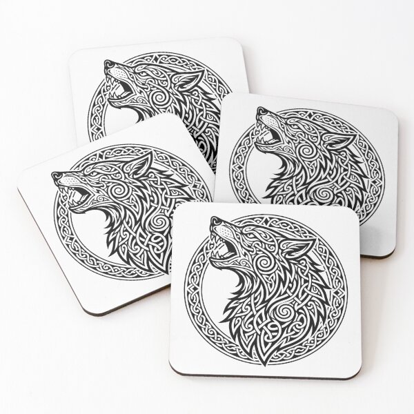 Item preview, Howling Celtic Wolf Head Fenrir Knotwork  designed and sold by SolaoLab.