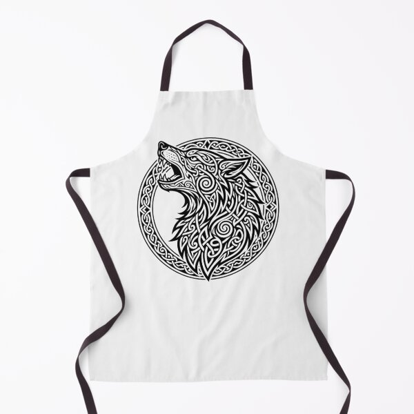 Item preview, Howling Celtic Wolf Head Fenrir Knotwork designed and sold by SolaoLab.