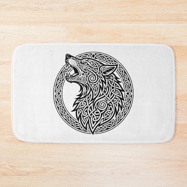Item preview, Howling Celtic Wolf Head Fenrir Knotwork  designed and sold by SolaoLab.
