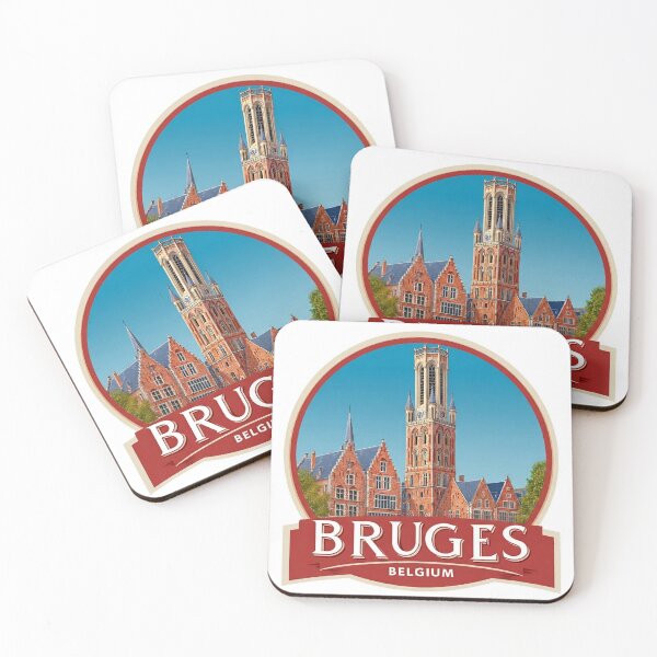 Item preview,  Bruges Belgium Belfry Tower Gothic Architecture Photorealistic Travel Sticker   Medieval Badge designed and sold by Blurbean.