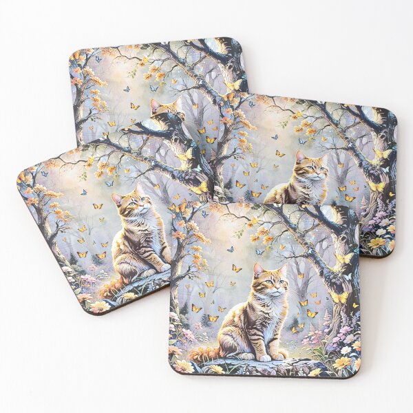 Item preview, Orange Tabby Cat with Butterflies designed and sold by coribeth.