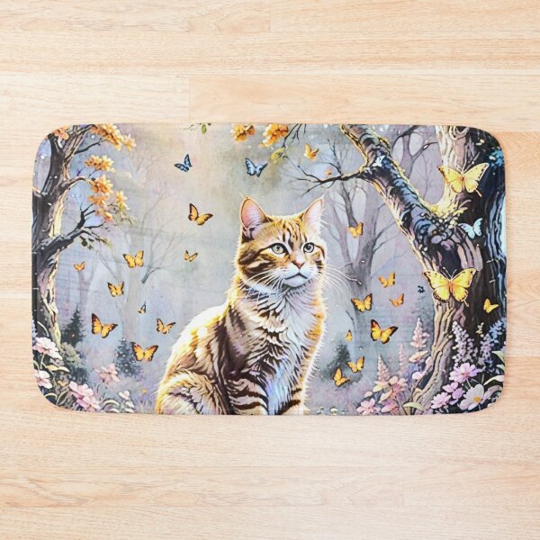 Item preview, Orange Tabby Cat with Butterflies designed and sold by coribeth.