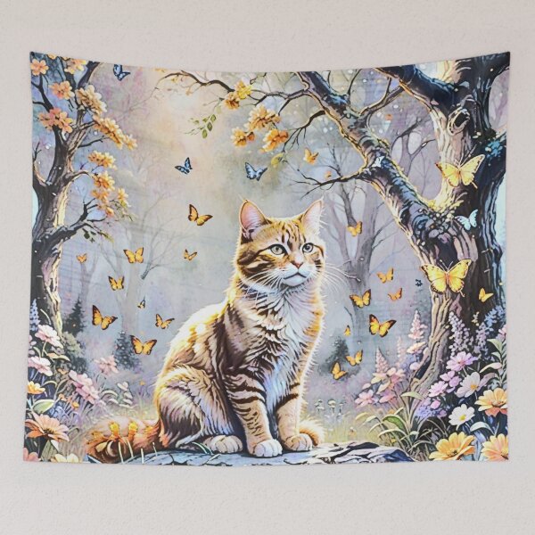 Item preview, Orange Tabby Cat with Butterflies designed and sold by coribeth.