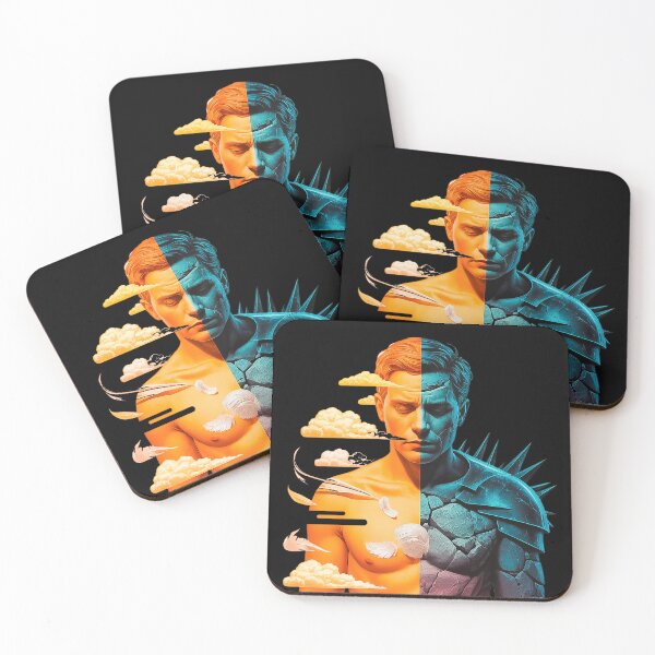 Item preview, Half Angel Half Demon Man Split Soul Portrait designed and sold by Amanda's Factory.
