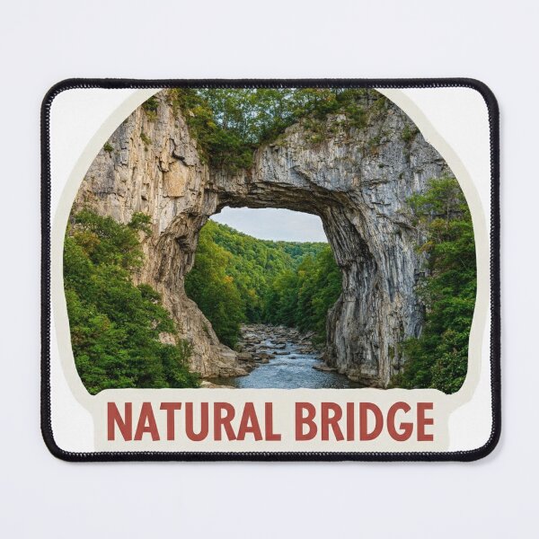 Item preview, Natural Bridge Virginia Limestone Rock Arch Forest Photorealistic Travel Sticker State Park Badge designed and sold by Blurbean.