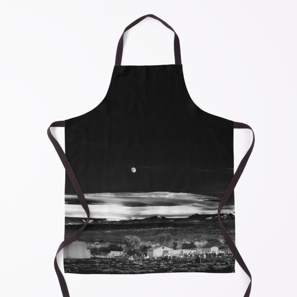 Item preview, Moonrise Kindom, desert full moon over Hernandez, New Mexico iconic black and white photograph poster art print designed and sold by Astrid Arkhangelsky.