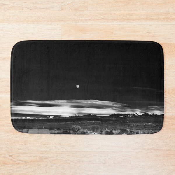 Item preview, Moonrise Kindom, desert full moon over Hernandez, New Mexico iconic black and white photograph poster art print designed and sold by Astrid Arkhangelsky.