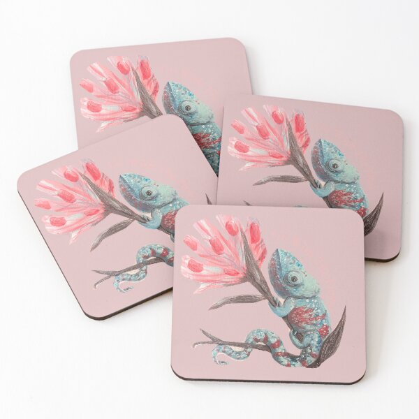 Item preview, Tropical Chameleon - Go With The Flow - Exotic animal design with flower designed and sold by SGBerryart.