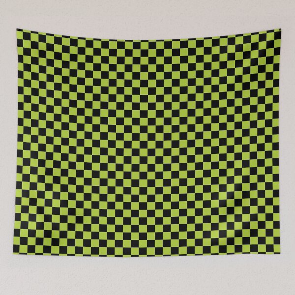 Item preview, Checkerboard - black + lime green designed and sold by The Common Tee.
