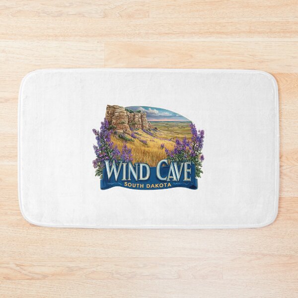 Item preview, Wind Cave National Park South Dakota Prairie Sunset Wildflowers Illustration   Travel Sticker Badge designed and sold by Blurbean.
