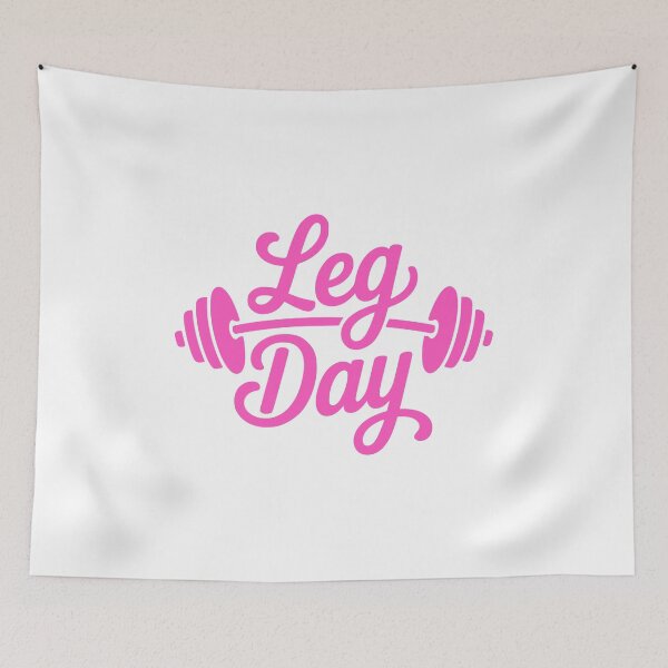 Item preview,  Leg Day! Fitness Gym Workout Quote with Barbell designed and sold by PMCreative.