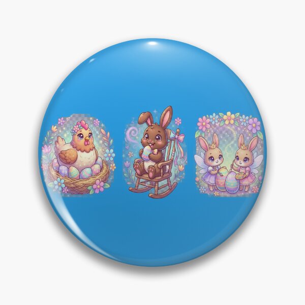 Item preview, Cute Pastel Easter Bunny, Chick and Egg Characters With Floral Accents and Whimsical Design designed and sold by FireOrchid.