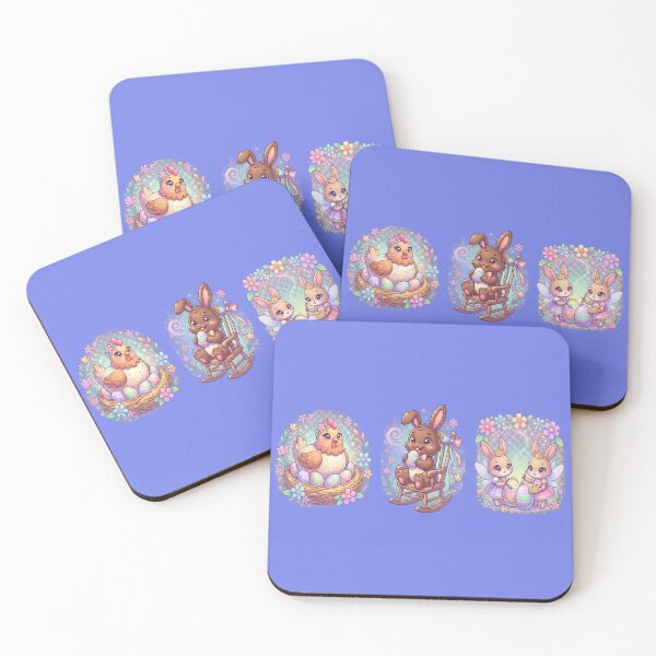 Item preview, Cute Pastel Easter Bunny, Chick and Egg Characters With Floral Accents and Whimsical Design designed and sold by FireOrchid.