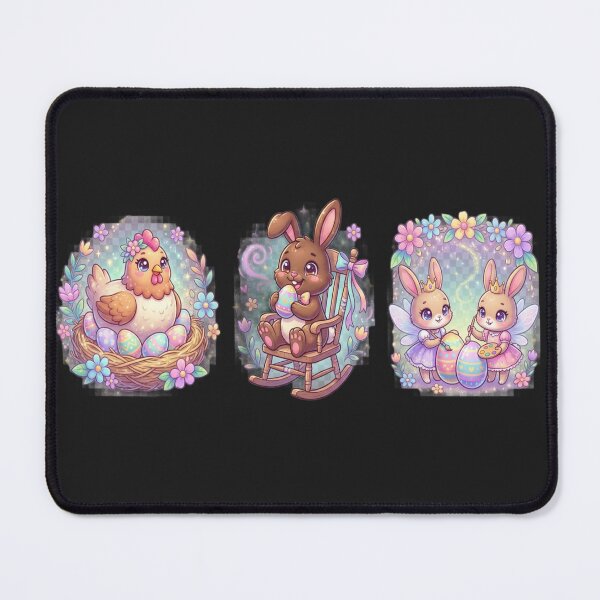 Item preview, Cute Pastel Easter Bunny, Chick and Egg Characters With Floral Accents and Whimsical Design designed and sold by FireOrchid.