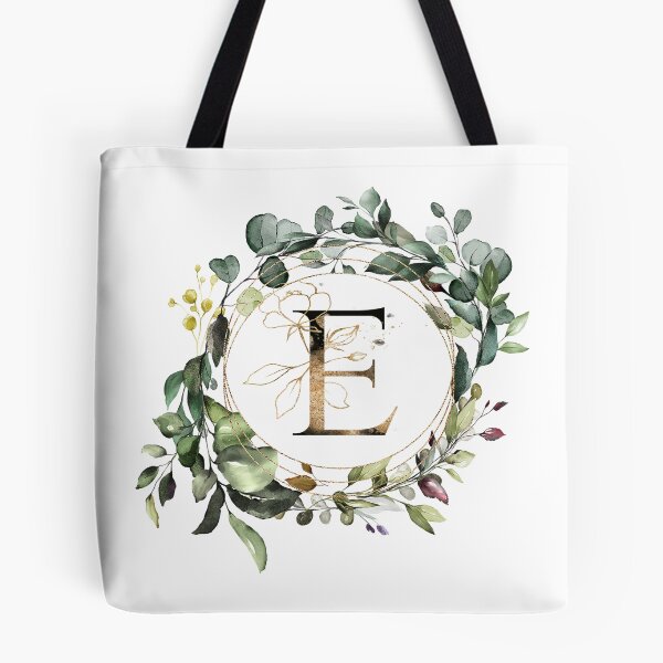 Item preview,  Watercolor Botanical Wreath, floral monogram letter E designed and sold by Marty Party .