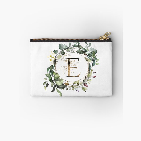 Item preview,  Watercolor Botanical Wreath, floral monogram letter E designed and sold by Marty Party .