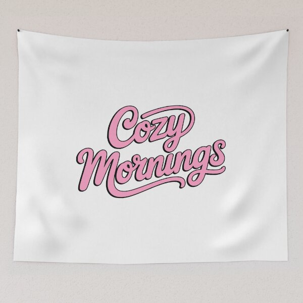 Item preview, Cozy Mornings Pink Retro Script Typography designed and sold by PMCreative.