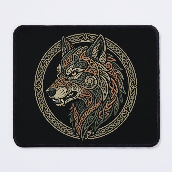 Item preview, Celtic Wolf Head Fenrir Knotwork designed and sold by SolaoLab.
