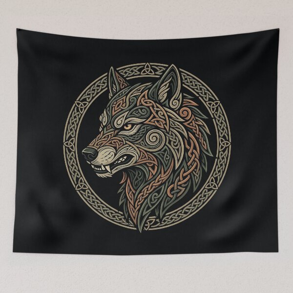 Item preview, Celtic Wolf Head Fenrir Knotwork  designed and sold by SolaoLab.