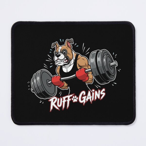 Item preview, Boxer Gym Bro Ruff Gains Lifting Workout Dog designed and sold by FiveBlessings.