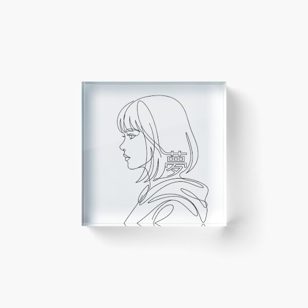 Item preview, Minimalist Anime Girl Line Art - Japanese Dream Kanji Aesthetic designed and sold by HappySproutArt.
