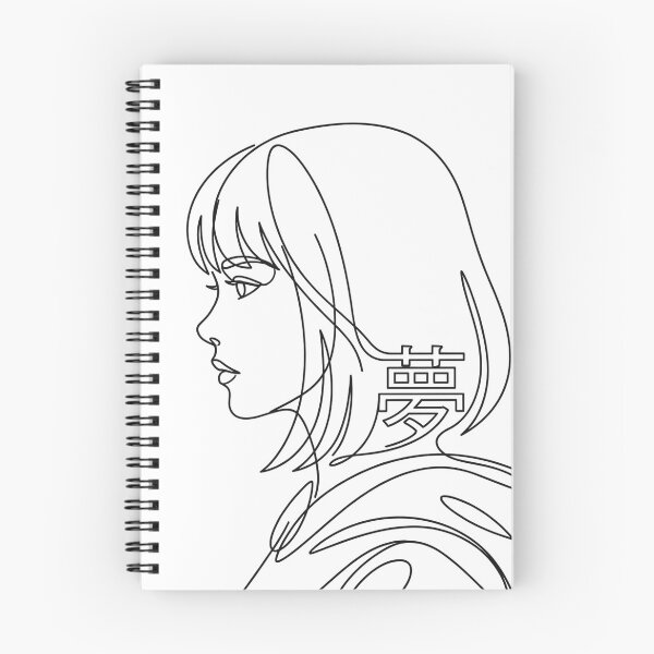 Item preview, Minimalist Anime Girl Line Art - Japanese Dream Kanji Aesthetic designed and sold by HappySproutArt.