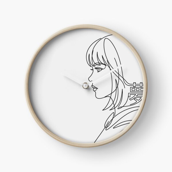 Item preview, Minimalist Anime Girl Line Art - Japanese Dream Kanji Aesthetic designed and sold by HappySproutArt.