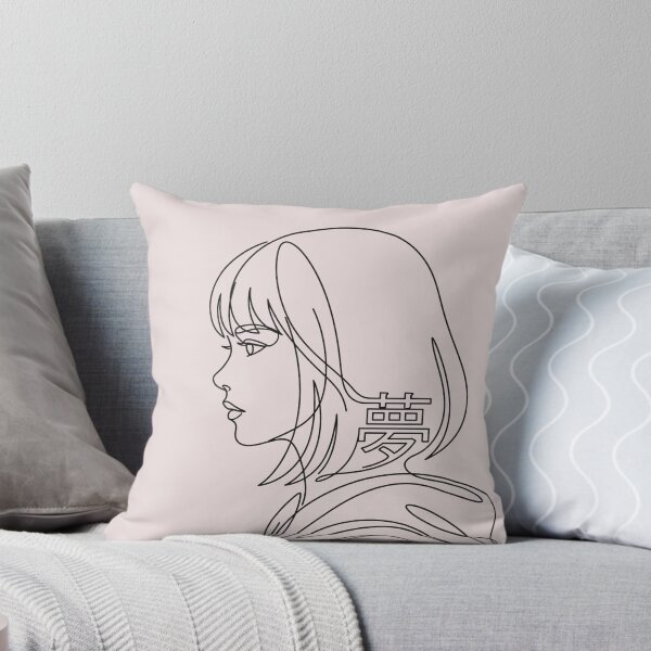 Item preview, Minimalist Anime Girl Line Art - Japanese Dream Kanji Aesthetic designed and sold by HappySproutArt.