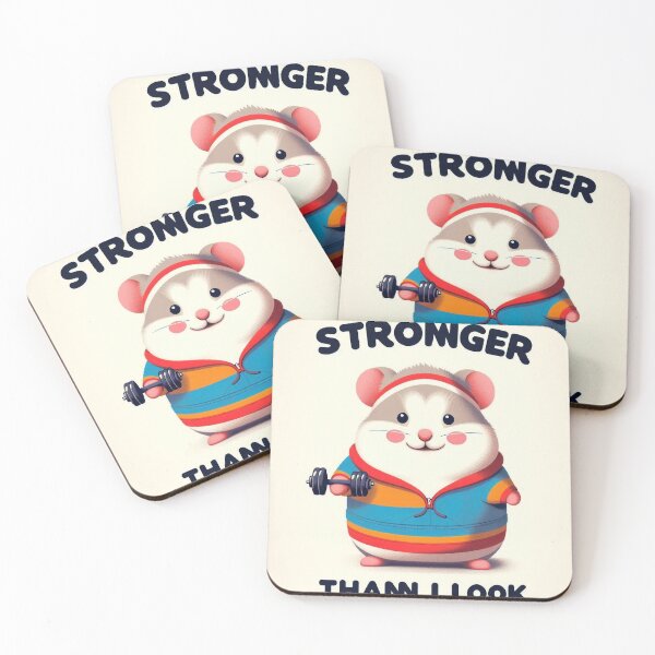 Item preview, Funny Gym Hamster – Stronger Than I Look Minimalist Workout Design designed and sold by Mitaudesign.