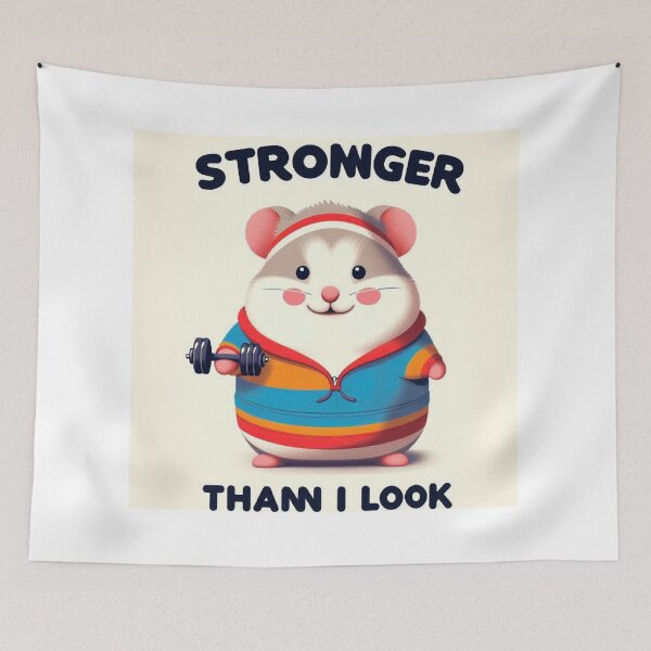 Item preview, Funny Gym Hamster – Stronger Than I Look Minimalist Workout Design designed and sold by Mitaudesign.