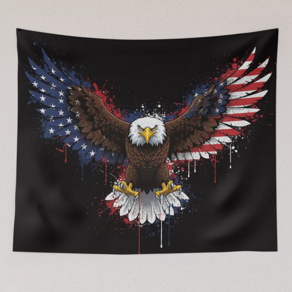 Item preview, Patriotic Eagle American Flag Wings – USA Freedom Grunge Design designed and sold by Bizon2910.