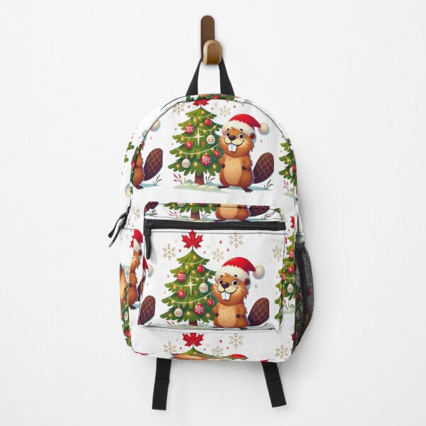 Item preview, Cute Christmas Beaver Canada Design – Kawaii Santa Hat Winter Animal with Xmas Tree Holiday Gift designed and sold by Globalcitytees.