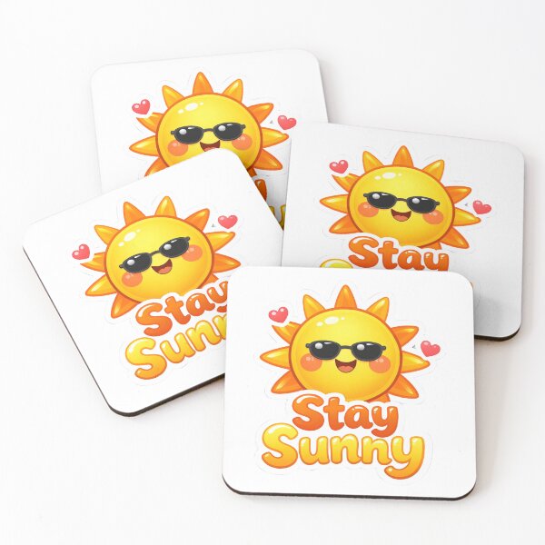 Item preview, Stay Sunny Kawaii Smiling Sun - Cute Positive Vibes Summer Sticker designed and sold by inaveed.