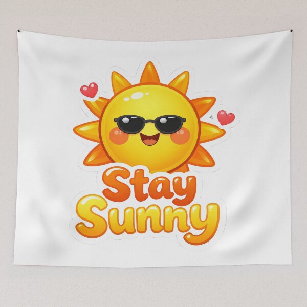 Item preview, Stay Sunny Kawaii Smiling Sun - Cute Positive Vibes Summer Sticker designed and sold by inaveed.