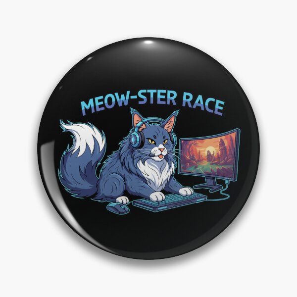Item preview, Maine Coon Gamer Meow-ster Race Elite PC Cat designed and sold by FiveBlessings.