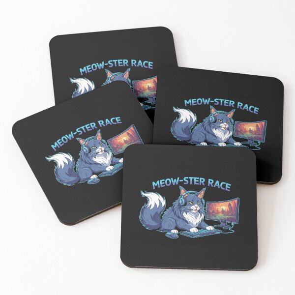 Item preview, Maine Coon Gamer Meow-ster Race Elite PC Cat designed and sold by FiveBlessings.