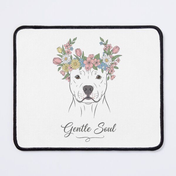Item preview, Pit Bull Flower Crown Gentle Soul Spring Guardian designed and sold by FiveBlessings.