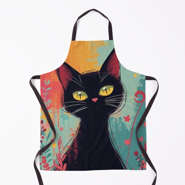 Item preview, Golden Gaze Black Cat Art designed and sold by EllieHeartCo.