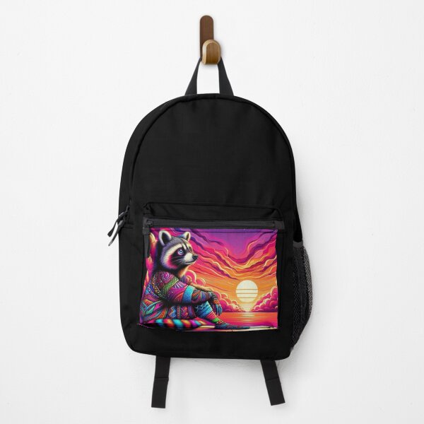 Item preview, Neon Sunset Dreamer Raccoon – Vibrant Fantasy Artwork designed and sold by Dogandesighn.