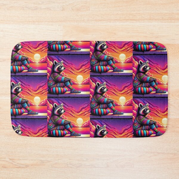 Item preview, Neon Sunset Dreamer Raccoon – Vibrant Fantasy Artwork designed and sold by Dogandesighn.