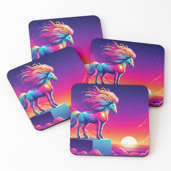 Item preview, "Surreal Neon Horse at Sunset  designed and sold by Dogandesighn.