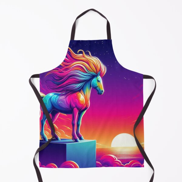 Item preview, "Surreal Neon Horse at Sunset designed and sold by Dogandesighn.