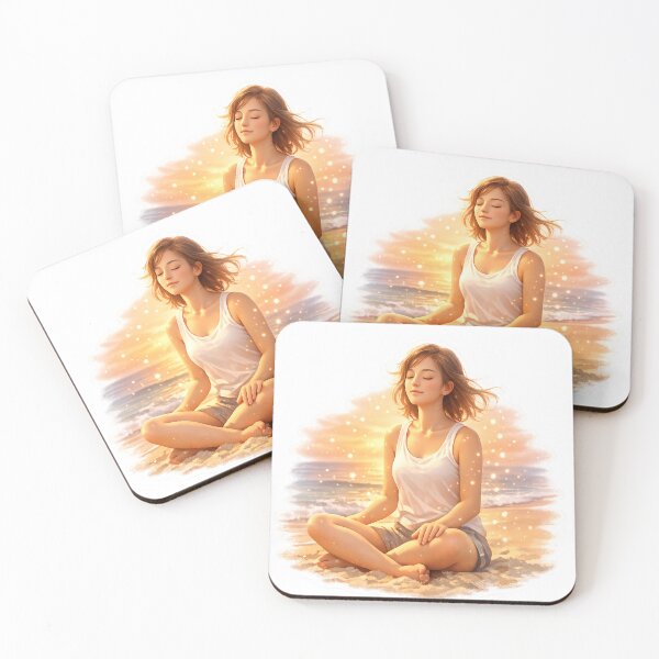 Item preview, Mentally At The Beach Aesthetic Sunset Meditation Art | Relaxing Ocean Dream Design designed and sold by ArtWaveStudio8.