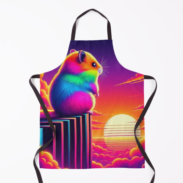 Item preview, Surreal Neon Hamster in Cosmic Sunset designed and sold by Dogandesighn.