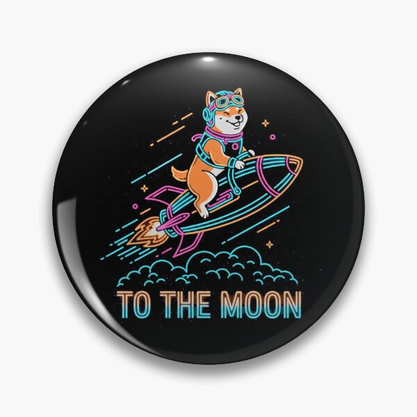 Item preview, Shiba Inu Crypto Trader To The Moon Neon Dog designed and sold by FiveBlessings.
