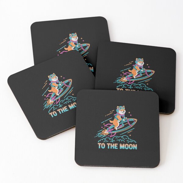 Item preview, Shiba Inu Crypto Trader To The Moon Neon Dog designed and sold by FiveBlessings.