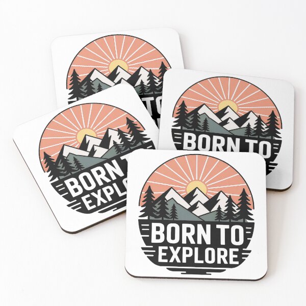 Item preview, Born to Explore - Vintage Mountain Badge with Pine Trees designed and sold by Pro AguiZoul Art.