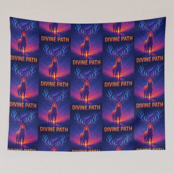 Item preview, Divine Path – Mystical Cosmic Deer Illustration designed and sold by Dogandesighn.